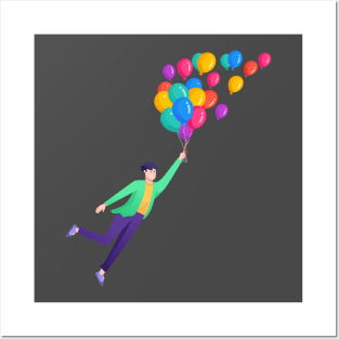 Happy with Balloons Posters and Art